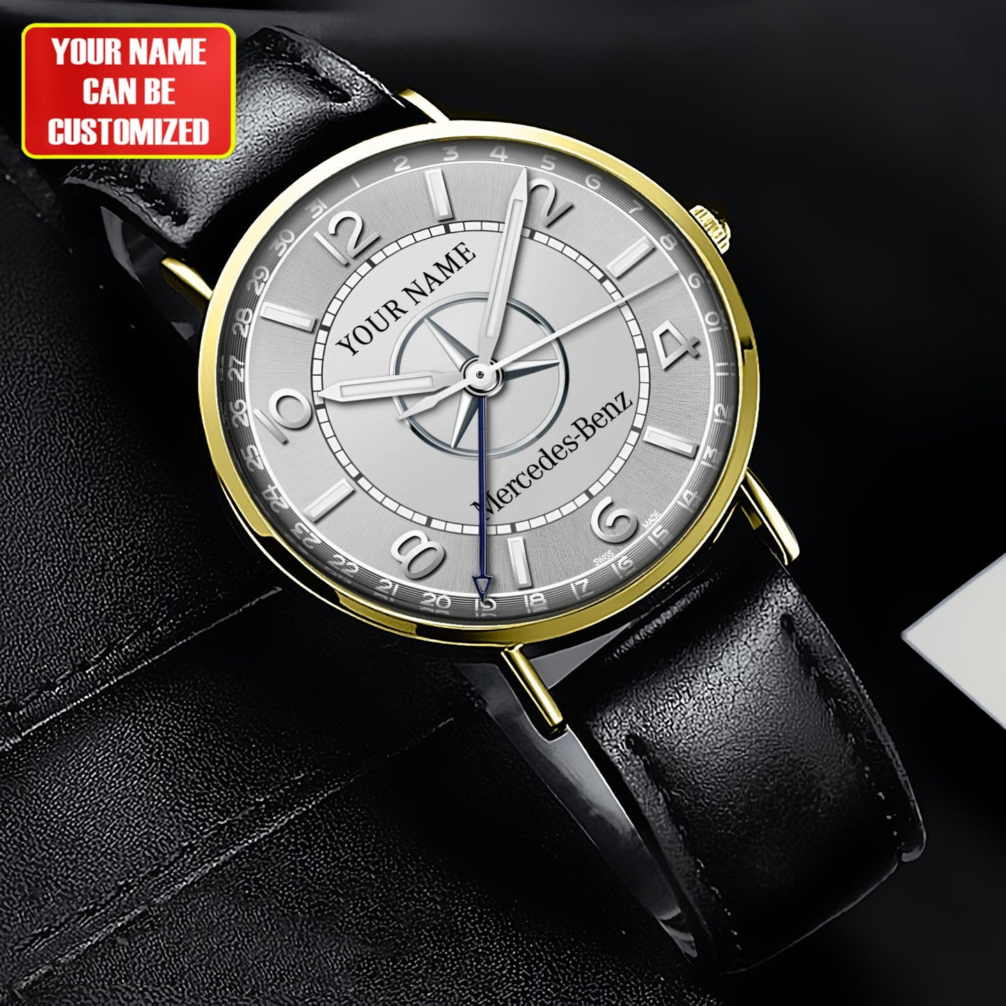 Personalized Merc Luxury Quartz Leather Watch P020801