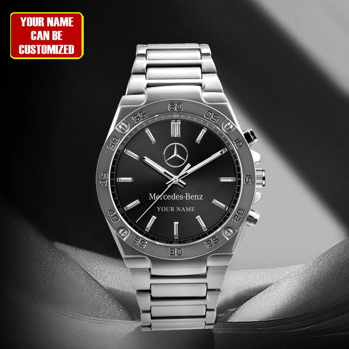 Personalized Merc Dial Steel Watch P020803