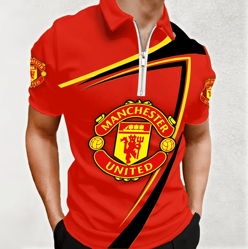 Personalized Manchester United V2 3D Full Printing Set , Manchester United V2 Zip Polo, Shirt , Hoodie , Short , Polo ,hawaii , ... S121119