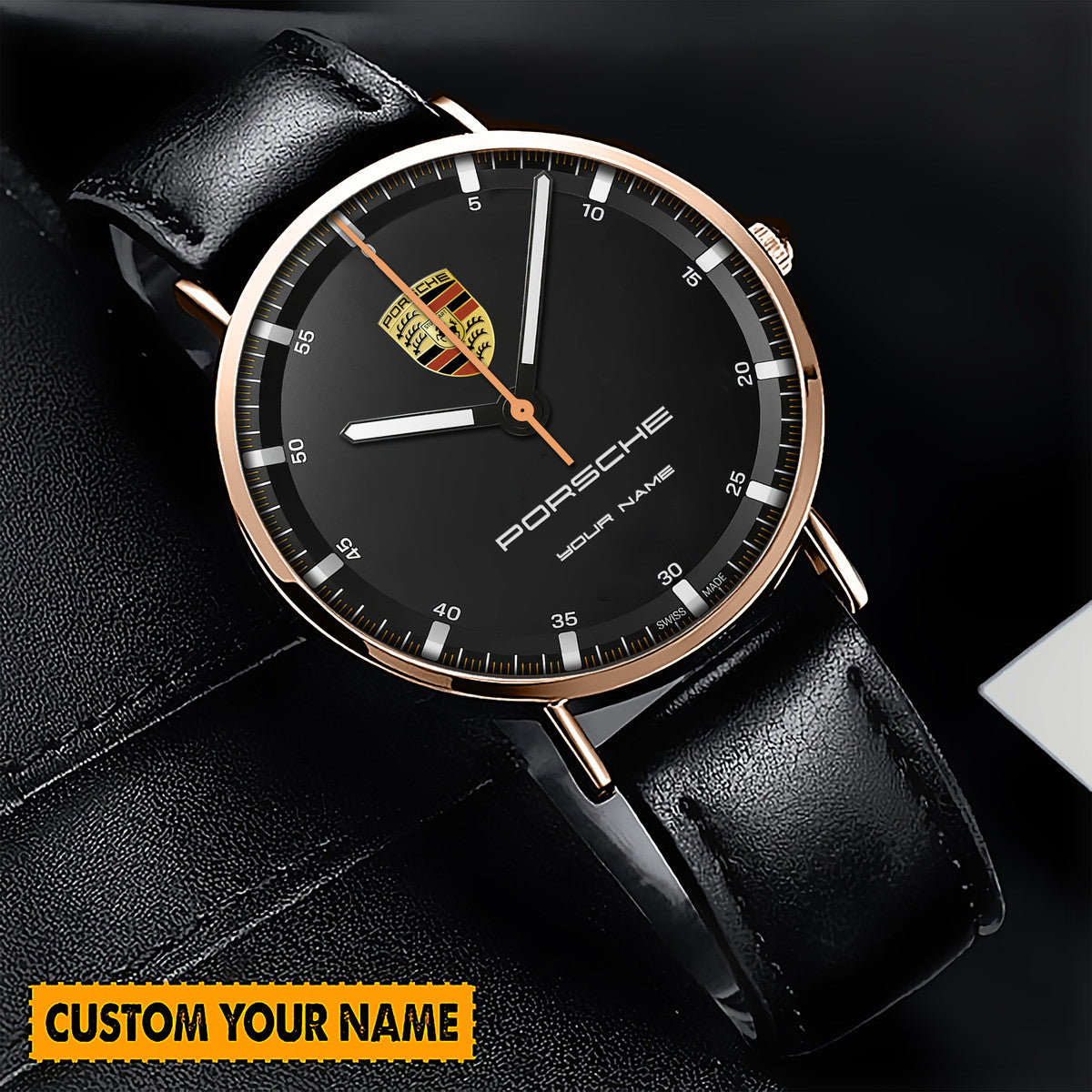 Personalized Pors Luxury Quartz Leather Watch QB120807