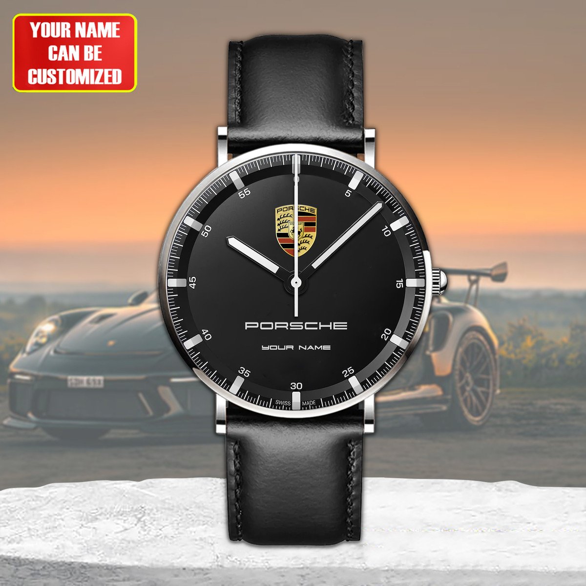 Personalized Pors Luxury Quartz Leather Watch QB120807