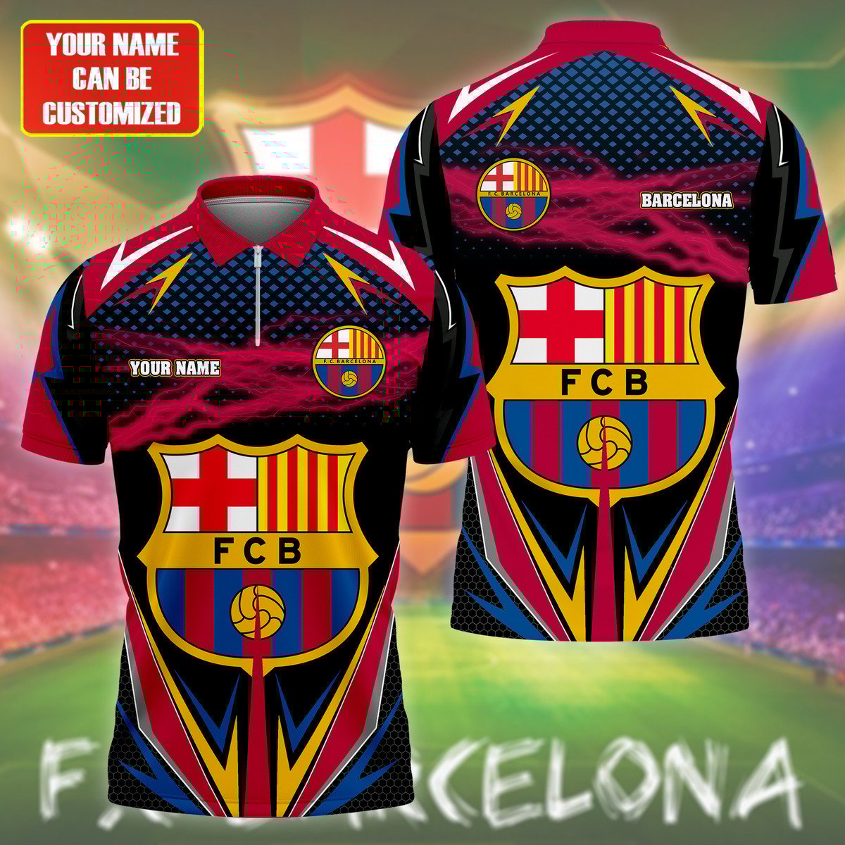 Personalized Barça V3 3D Full Printing Set , Barça Shirt , Barça Set , Zipper Polo, Hoodie , Short , Polo , hawaii , ... Q140803
