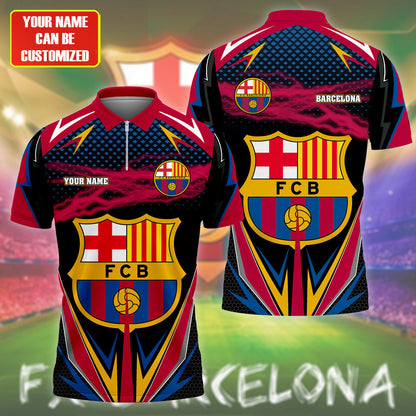 Personalized Barça V3 3D Full Printing Set , Barça Shirt , Barça Set , Zipper Polo, Hoodie , Short , Polo , hawaii , ... Q140803