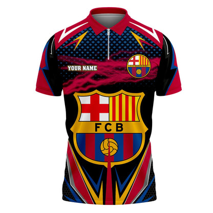 Personalized Barça V3 3D Full Printing Set , Barça Shirt , Barça Set , Zipper Polo, Hoodie , Short , Polo , hawaii , ... Q140803
