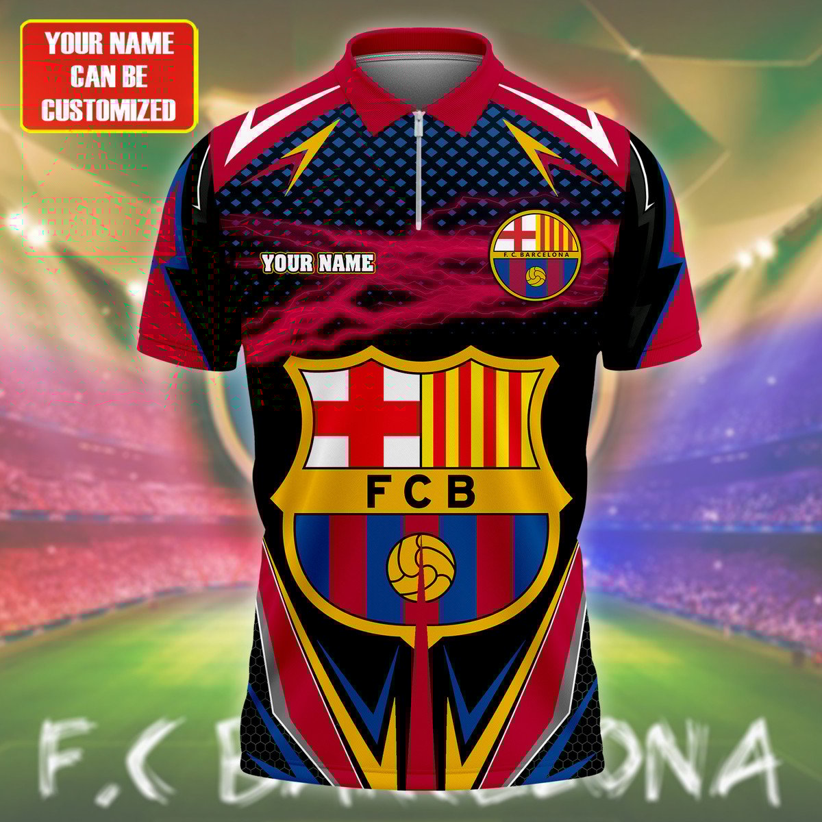 Personalized Barça V3 3D Full Printing Set , Barça Shirt , Barça Set , Zipper Polo, Hoodie , Short , Polo , hawaii , ... Q140803