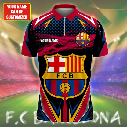 Personalized Barça V3 3D Full Printing Set , Barça Shirt , Barça Set , Zipper Polo, Hoodie , Short , Polo , hawaii , ... Q140803