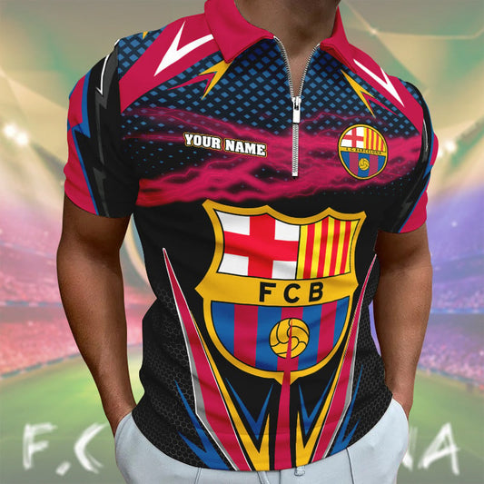 Personalized Barça V3 3D Full Printing Set , Barça Shirt , Barça Set , Zipper Polo, Hoodie , Short , Polo , hawaii , ... Q140803