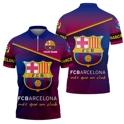 Personalized Barça V4 3D Full Printing Set , Barça Shirt , Barça Set , Zipper Polo, Hoodie , Short , Polo , hawaii , ... Q140804
