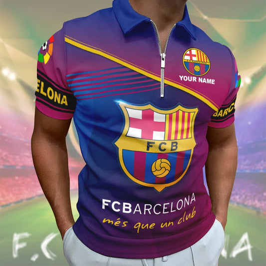 Personalized Barça V4 3D Full Printing Set , Barça Shirt , Barça Set , Zipper Polo, Hoodie , Short , Polo , hawaii , ... Q140804