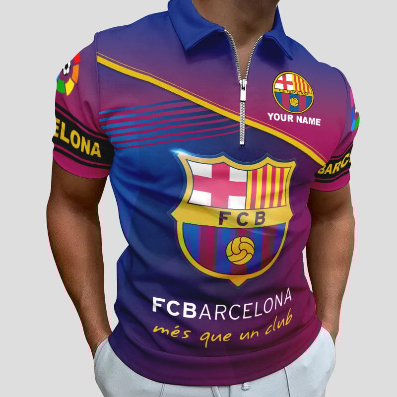 Personalized Barça V4 3D Full Printing Set , Barça Shirt , Barça Set , Zipper Polo, Hoodie , Short , Polo , hawaii , ... Q140804