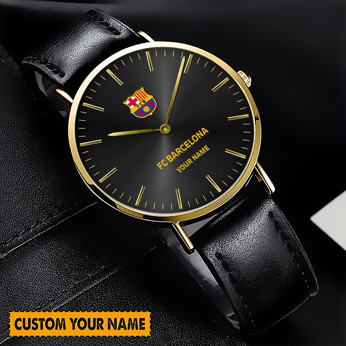 Personalized Barça Quartz Leather Watch S140804