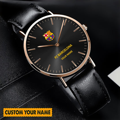 Personalized Barça Quartz Leather Watch S140804
