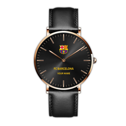 Personalized Barça Quartz Leather Watch S140804