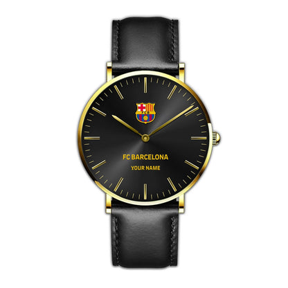 Personalized Barça Quartz Leather Watch S140804