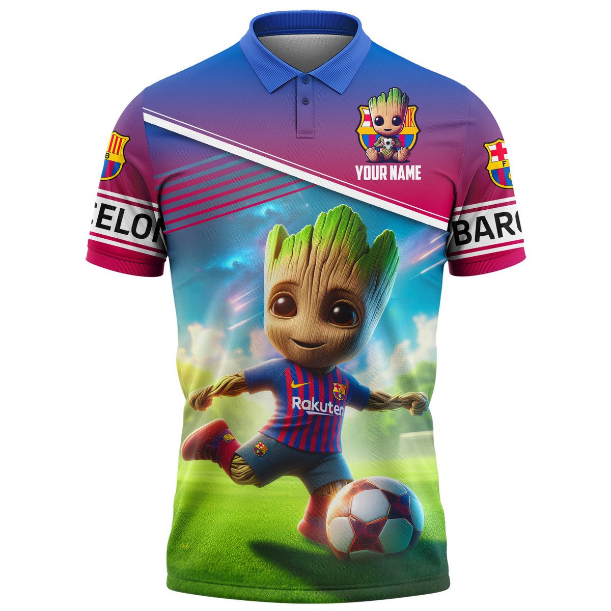 Personalized Gr Barça 3D Full Printing Set , Barça Shirt , Barça Set , Zipper Polo, Hoodie , Short , Polo , hawaii , ... Q150802
