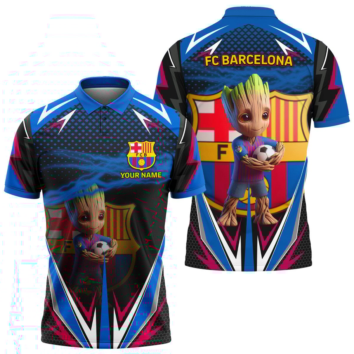 Personalized Gr Barça V2 3D Full Printing Set , Barça Shirt , Barça Set , Zipper Polo, Hoodie , Short , Polo , hawaii , ... Q170806