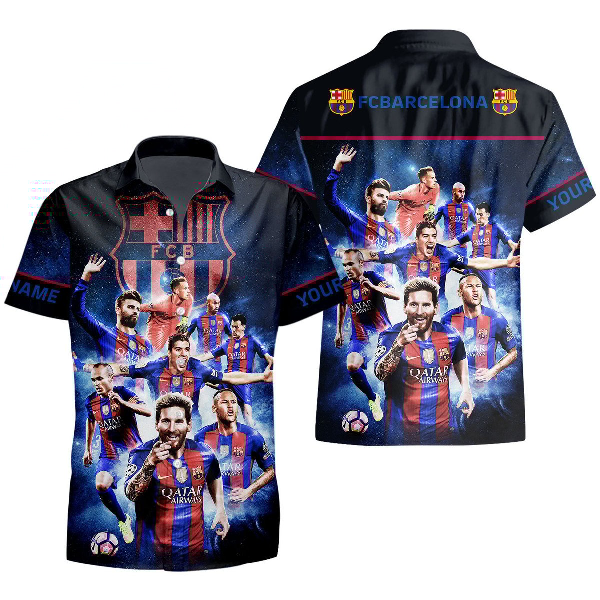 Personalized Barça Team Tropical Hawaii Shirt Beach Short Q170803