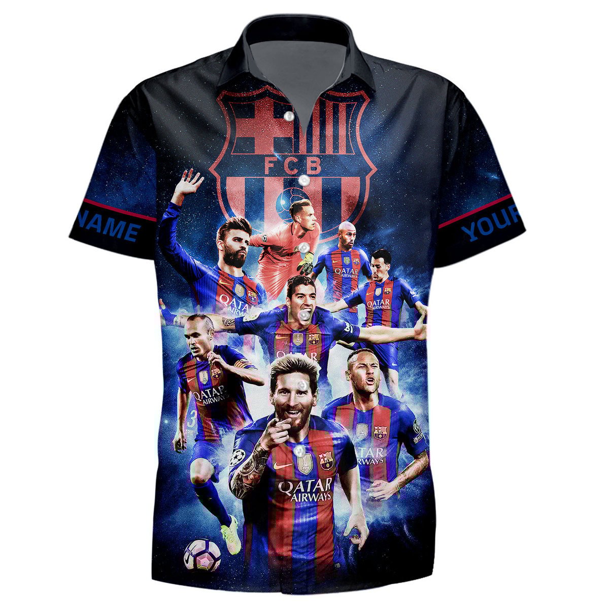 Personalized Barça Team Tropical Hawaii Shirt Beach Short Q170803