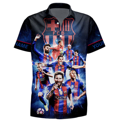 Personalized Barça Team Tropical Hawaii Shirt Beach Short Q170803