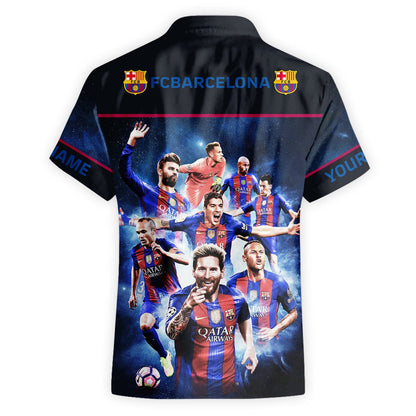 Personalized Barça Team Tropical Hawaii Shirt Beach Short Q170803