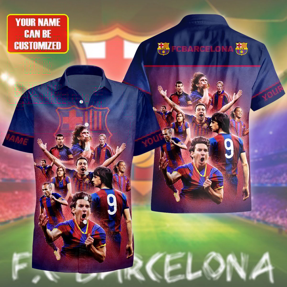 Personalized Barça Team V2 Tropical Hawaii Shirt Beach Short Q170804