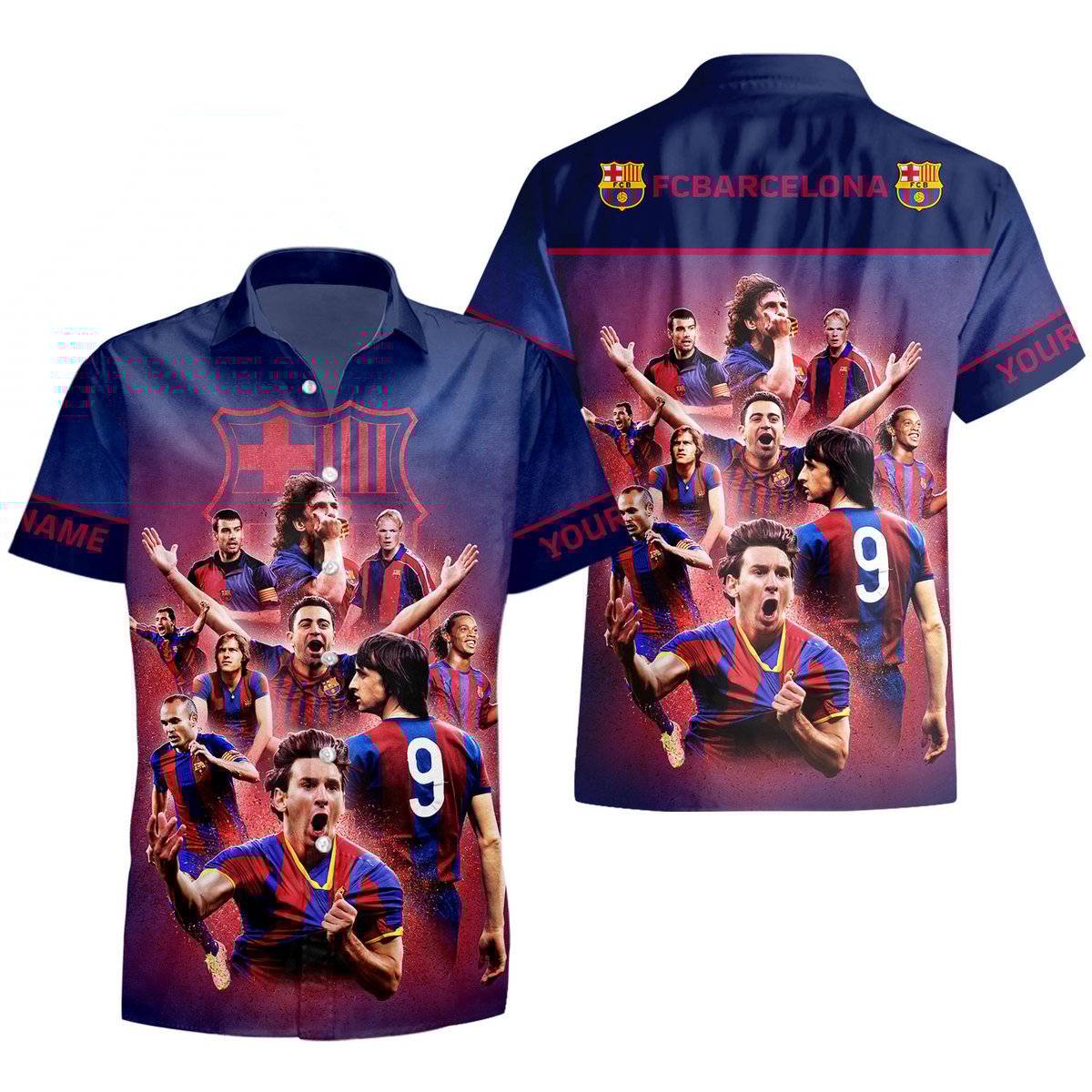 Personalized Barça Team V2 Tropical Hawaii Shirt Beach Short Q170804