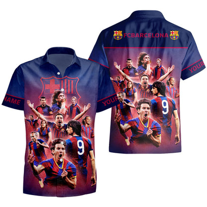Personalized Barça Team V2 Tropical Hawaii Shirt Beach Short Q170804