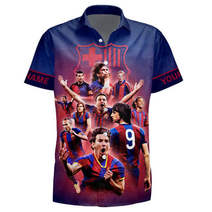 Personalized Barça Team V2 Tropical Hawaii Shirt Beach Short Q170804