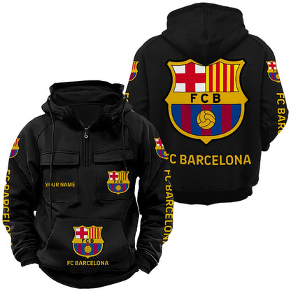 Personalized Barça Retro Cotton Hoodie S200805
