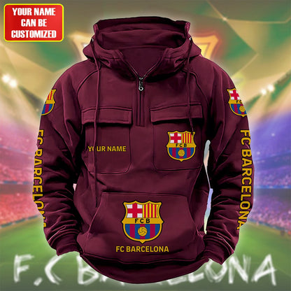 Personalized Barça Retro Cotton Hoodie S200805