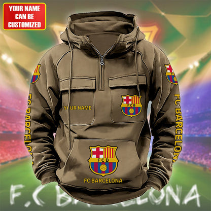 Personalized Barça Retro Cotton Hoodie S200805