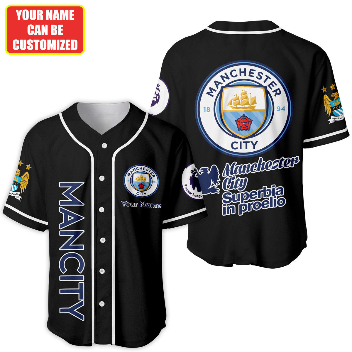 Personalized Manchester City - Baseball Jersey Shirt 3D Q120403