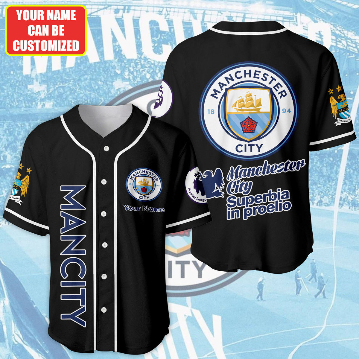 Personalized Manchester City - Baseball Jersey Shirt 3D Q120403