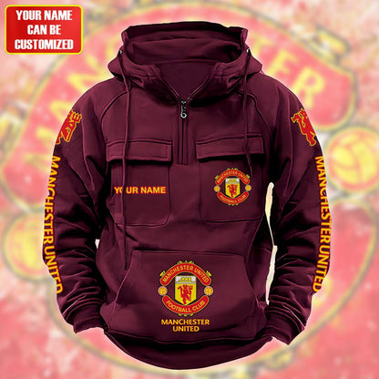 Personalized Manchester United Retro Cotton Hoodie S220808