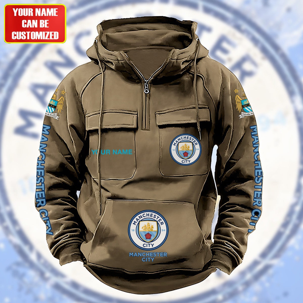 Personalized Manchester City Retro Cotton Hoodie S220809