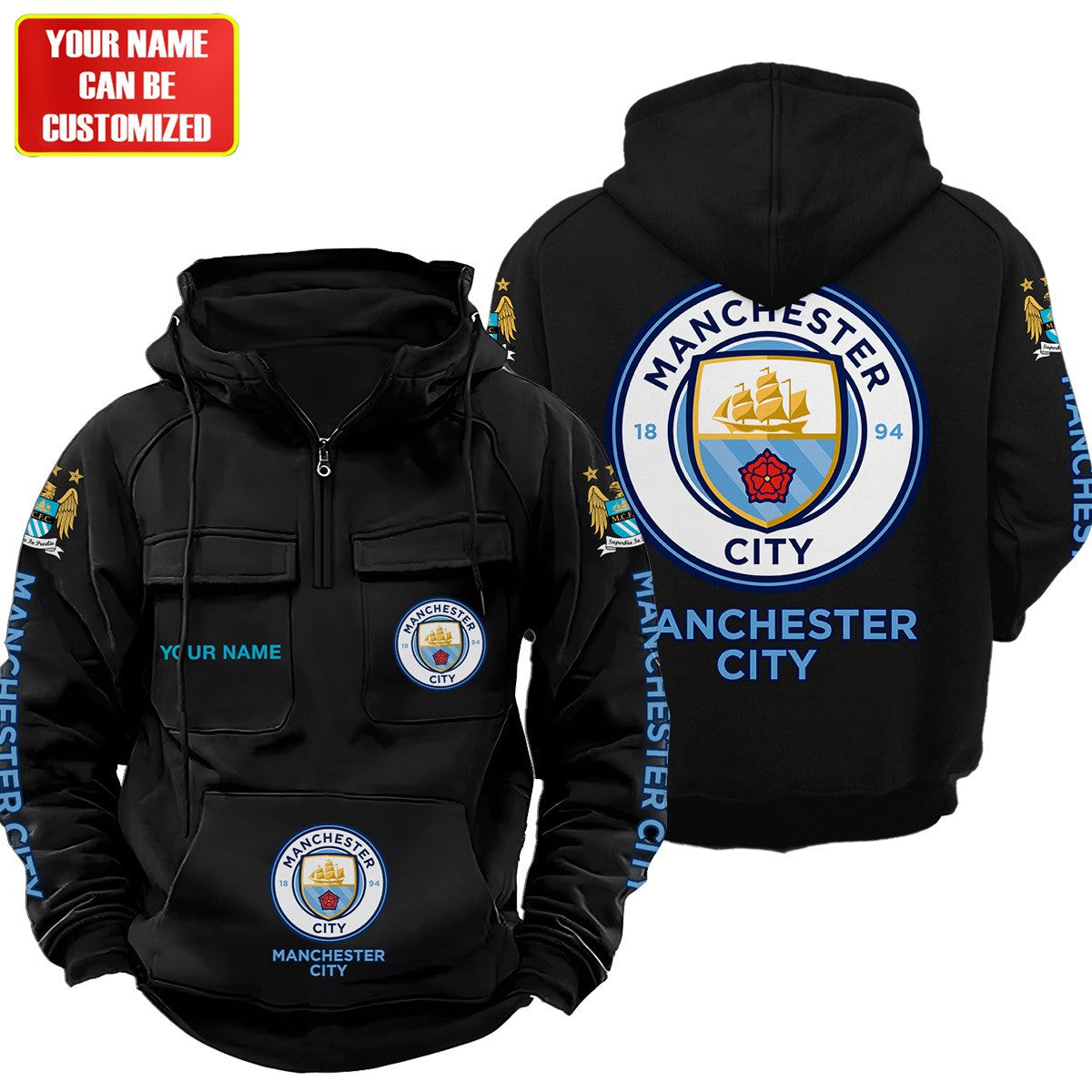 Personalized Manchester City Retro Cotton Hoodie S220809