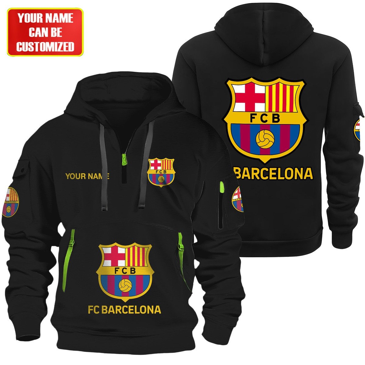 Personalized Barcelona F.C Zip-Hoodie Cotton Jacket P230801