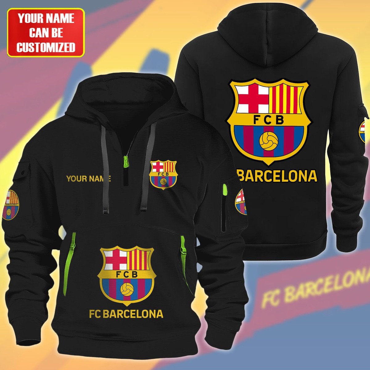 Personalized Barcelona F.C Zip-Hoodie Cotton Jacket P230801