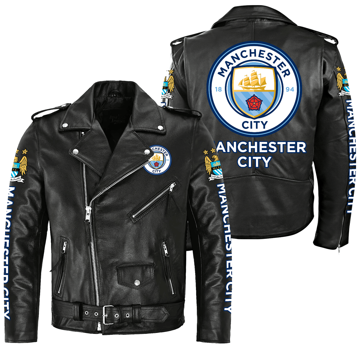 Manchester City Zipper Vintage Leather Jacket S270802