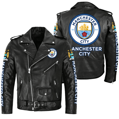 Manchester City Zipper Vintage Leather Jacket S270802
