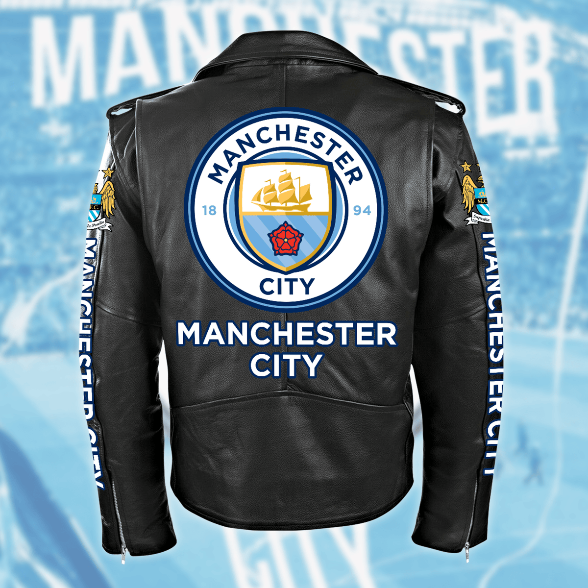 Manchester City Zipper Vintage Leather Jacket S270802