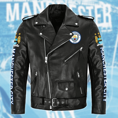 Manchester City Zipper Vintage Leather Jacket S270802