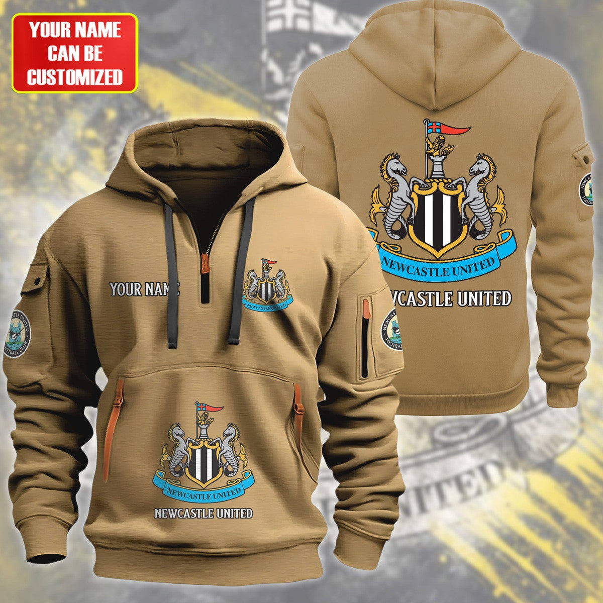 Personalized Newcastle United F.C Zip-Hoodie Cotton Jacket P280805