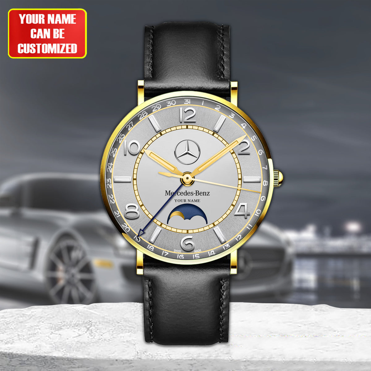 Personalized Merc Luxury Quartz Leather Watch P270802