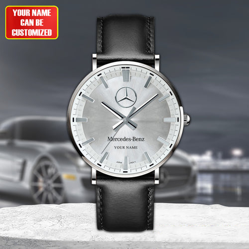 Personalized Merc - Benz Luxury Quartz Leather Watch QB280805