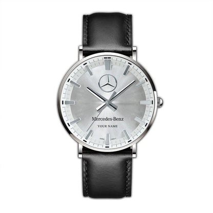 Personalized Merc - Benz Luxury Quartz Leather Watch QB280805