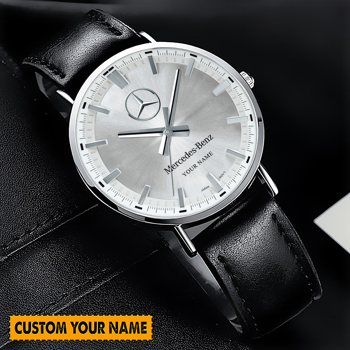 Personalized Merc - Benz Luxury Quartz Leather Watch QB280805