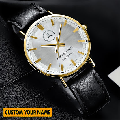 Personalized Merc - Benz Luxury Quartz Leather Watch QB280805