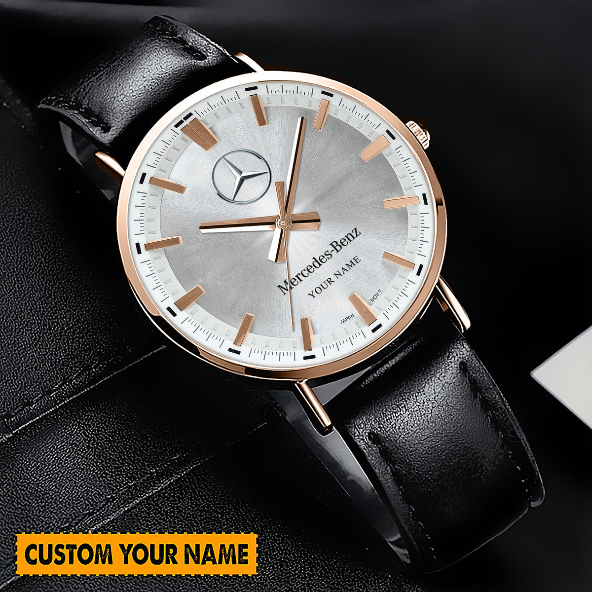Personalized Merc - Benz Luxury Quartz Leather Watch QB280805