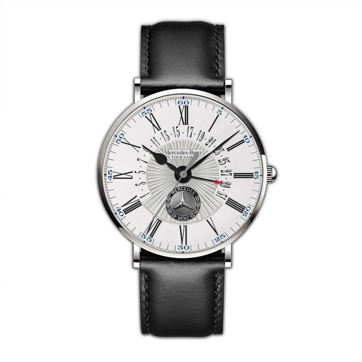 Personalized Merc - Benz Luxury Quartz Leather Watch QB280807